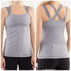 Lululemon, Heathered Fossil, Chaturanga Tank Top